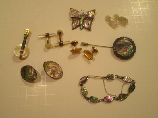 Sterling Jewelry Lot - Abalone & Mother of Pearl - See Pics