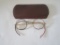 Pair Vintage Wire Rimmed Bifocals w/Case