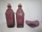 Pair Amethyst Glass Perrins Ginger Bottles Approx. 9