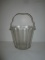 Vintage Glass Ice Bucket w/Metal Handle 5