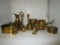 Lot Misc. Brass, Pitcher, Candle Holder, Swans, Candle Sticks, etc.