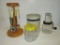 Lot Vintage Kitchen Items - Measuring Spoon Holder, Small Crock Utensil