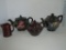 Lot Misc. Tea Pots & Creamer.  1 Pottery, 2 Redware