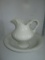 Vintage Stoneware Washbowl & Pitcher. Some Crazing, Hairline Cracks,