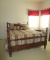 Pecan Cannonball Poster Bed w/Comforter, Pillows, Shams, Bed Skirt,