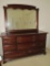 Mixed Wood 8 Drawer Dresser w/Traditional Pulls on Bracket Feet