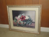 Decorative Framed Floral Print Approx. 28 1/2