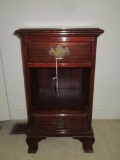 Mahogany Night Stand w/Brass Hardware.  2 Drawers & Shelf