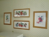 Lot 4 Andrea Brook Fruit Prints in Wooden Frames