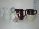 Lot Misc. Pottery & Stoneware Pitchers Mack Nest Stoneware,