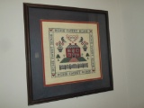 Framed Home Sweet Home 1983 Cross Stitch 15 7/8