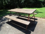Picnic Table - Weathered Boards Can Be Replaced.  On Metal Frame