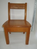 Child's Oak Chair.  Needs Minor Repair - See Pictures