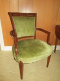 Mahogany Arm Chair w/ Pressed Wheat Pattern,