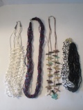 Lot Misc. Beaded Multi-strand Necklaces