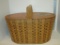 Split Oak Picnic Basket w/Double Hinged Lid