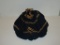 Vintage Navy & Gold Crochet Drawstring Handbag