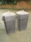 Pair Sears Black Plastic Trash Cans Approx. 37