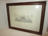 Clark M Goff Signed Pen & Ink of the Governor's Palace