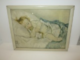 Vintage Print of Sleeping Child