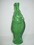 Green Glass Fish Bottle  Approx. 12 1/2