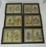 Lot Framed Military Uniform Post Cards  7