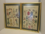 Pair Framed Lettie Lane Paper Family Lettie's Sister's Wedding