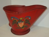 Decorative Ash Bucket w/Patriotic Scene