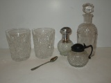 Lot Misc. Crystal Juice Glasses w/Wheel Cut Hob Star Pattern