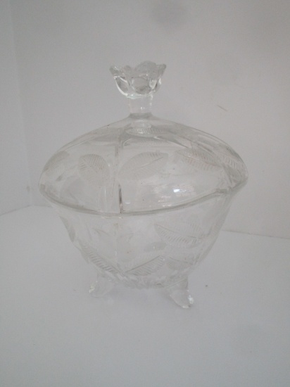 Lead Crystal 8" Covered Candy Dish