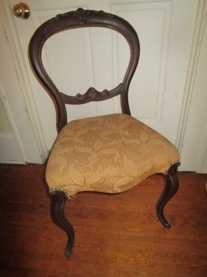 Mahogany Balloon Back Parlor Chair.