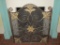 Trifold Metal Fire Screen w/ Decorative Leaf Design - Center 35