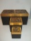 Lot 4 Black  Decorative Boxes w/ Decorative Carved Gilt Lids 4