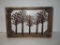 Tin Tree Cut Outs Mounted inside Wooden Frame 8