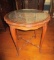 Oak Accent Table w/ Caned Insert - Wood Turned Stretchers 29