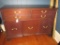 Mahogany Server w/ 3 Drawers over 3 Doors w/ Bracket Feet. Traditional Pulls