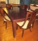 Mahogany Dining/ Conference Table & 4 Matching Chairs w/ Upholstered Seats