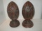 Pair Carved Wooden Finial Decorative Pieces 11