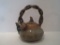 Ceramic Decorative Mellon Shaped Tea Pot w/ Branch Design Handle - 8