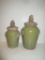 Lot Decorative Olive Glazed Canisters w/Lids - 12