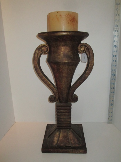 Decorative Resin 20.5" Candle Holder w/ Bronzed Finish - 20.5" Tall