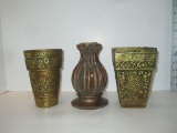 Lot - Resin Candle Holder & 2 Decorative Ceramic Vases