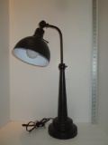 Contemporary Flat Black Adjustable Desk Lamp - Light Gilt Trim 24