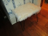 Chic Vanity Stool w/ Faux White Fur Seat…way cool! 18