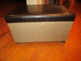 Smart Industries Ltd, Tweed & Pleather Covered Storage Box/Seat - hinged lid
