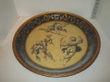 Decorative Round Tray w/ Cherub Design & Gilt Accent - Great Piece!