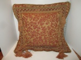 Decorative Accent Pillow w/ Leaf Design- 23