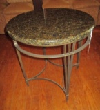 Marble Top Round Table w/ Contemporary Metal Base 25