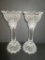 Pair Fostoria Cone Based w/ Tulip Bowl Candlesticks - 9 3/4 Tall