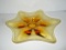 Star Design Art Glass Start Shaped Plate  - Amber & Marigold - 14.5